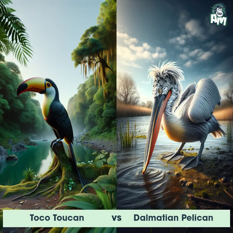 Toco Toucan vs Dalmatian Pelican - Animal Matchup