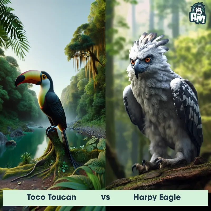 Toco Toucan vs Harpy Eagle - Animal Matchup