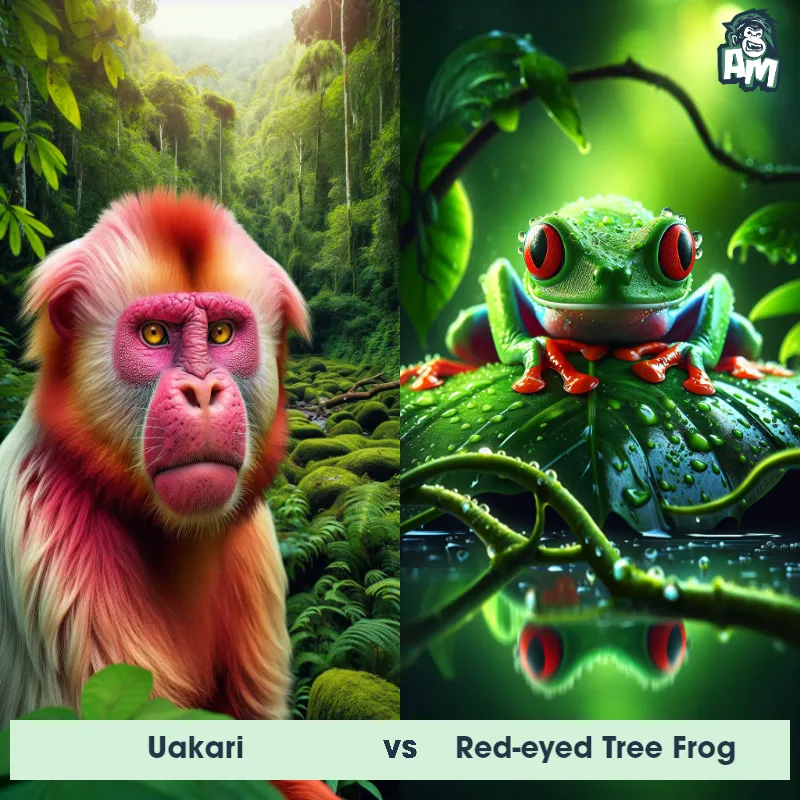 Uakari vs Red-eyed Tree Frog - Animal Matchup