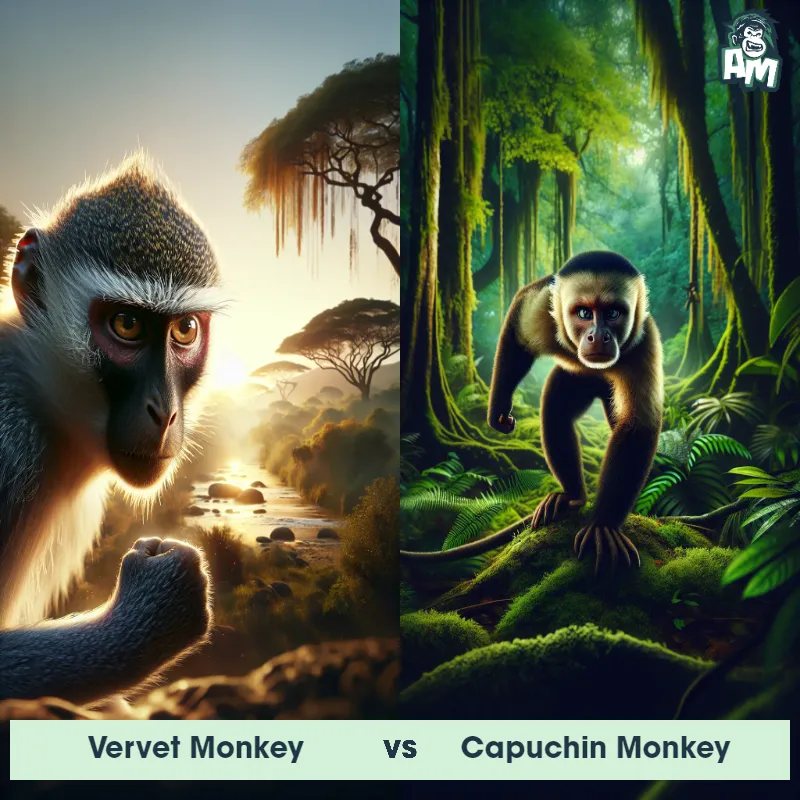 Vervet Monkey vs Capuchin Monkey - Animal Matchup