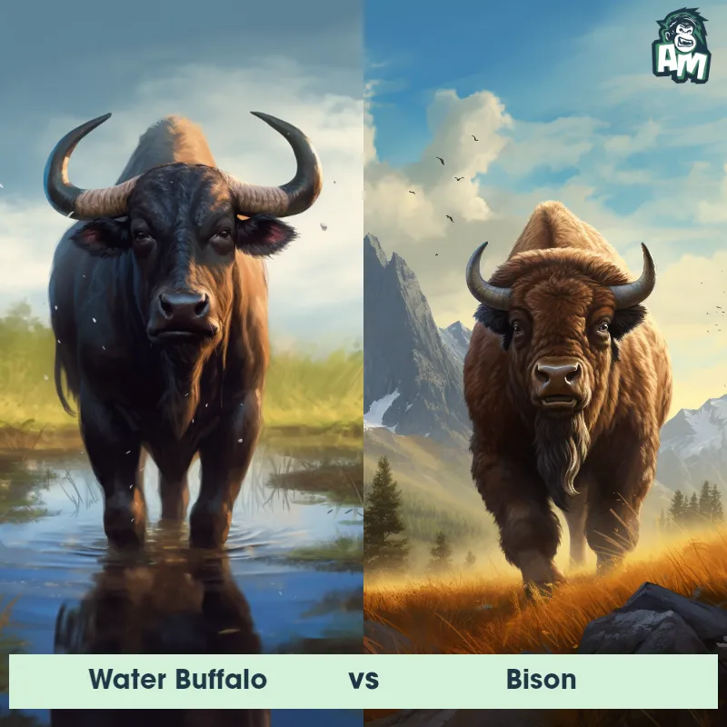 Water Buffalo vs Bison - Animal Matchup