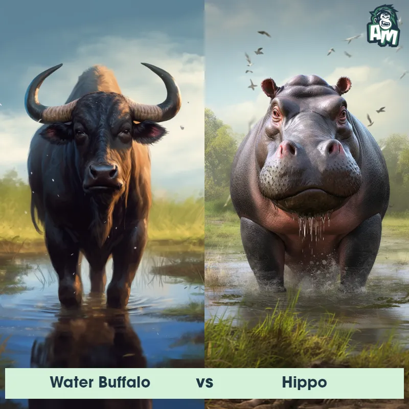 Water Buffalo vs Hippo - Animal Matchup