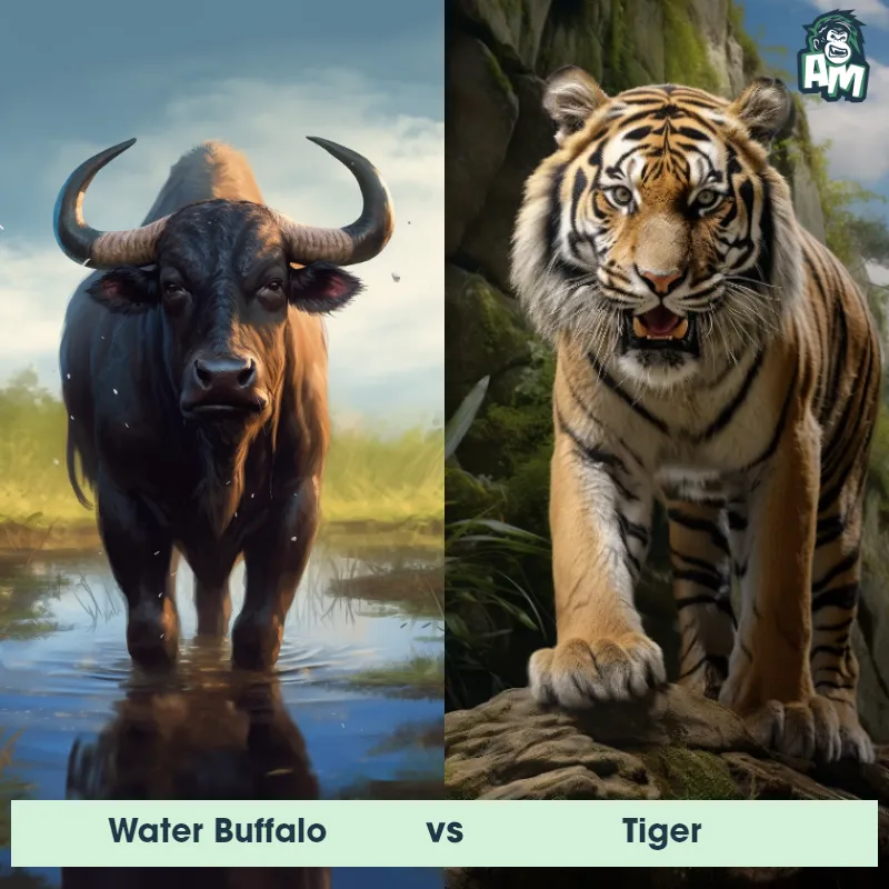 Water Buffalo vs Tiger - Animal Matchup