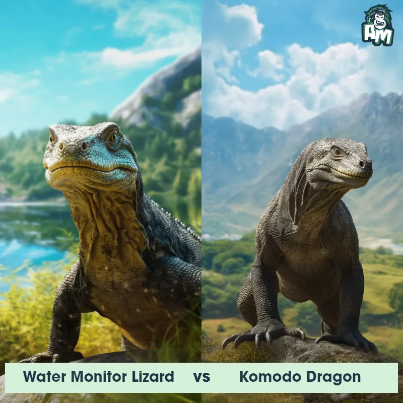 Water Monitor Lizard vs Komodo Dragon - Animal Matchup