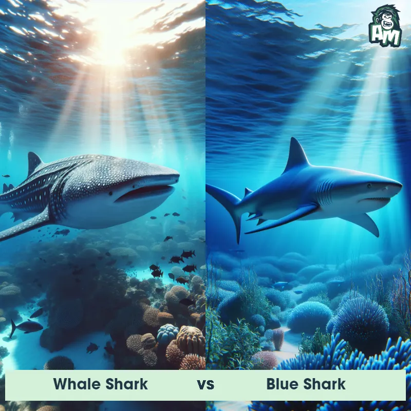 Whale Shark vs Blue Shark - Animal Matchup