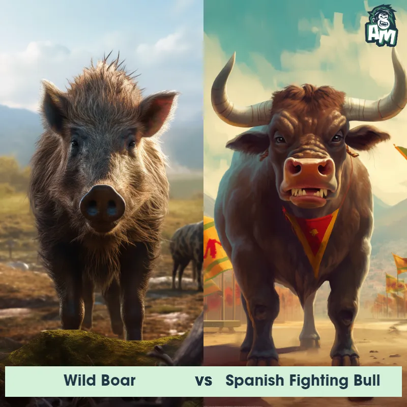 Wild Boar vs Spanish Fighting Bull - Animal Matchup