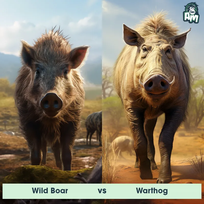 Wild Boar vs Warthog - Animal Matchup