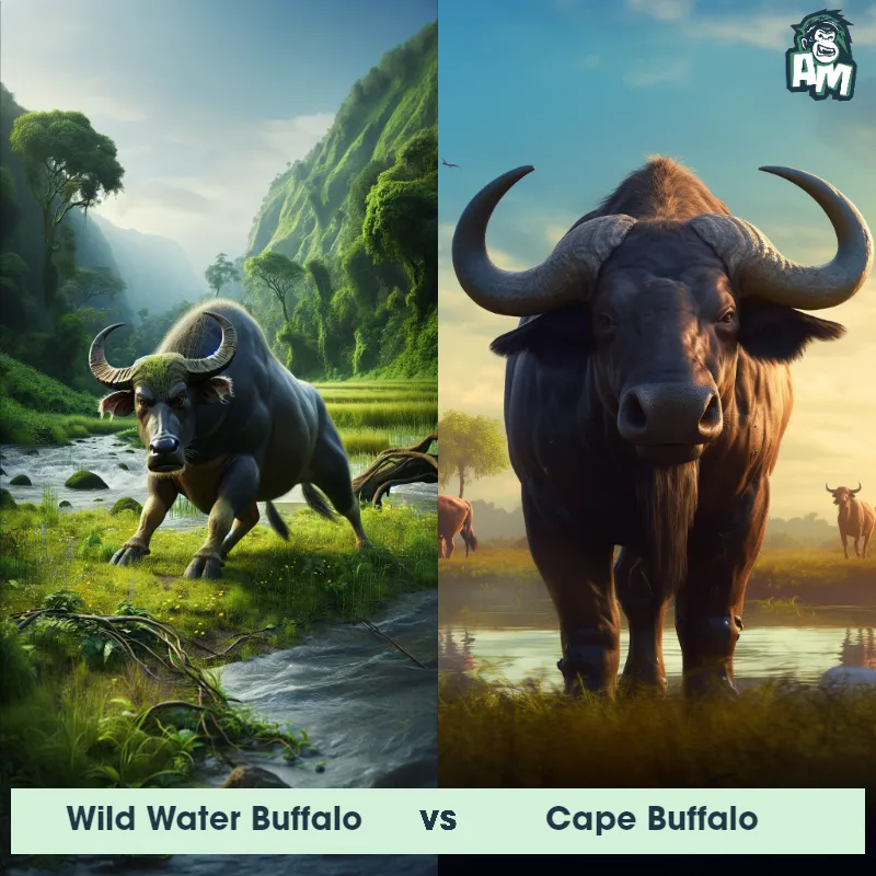Wild Water Buffalo vs Cape Buffalo - Animal Matchup