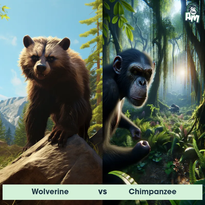 Wolverine vs Chimpanzee - Animal Matchup