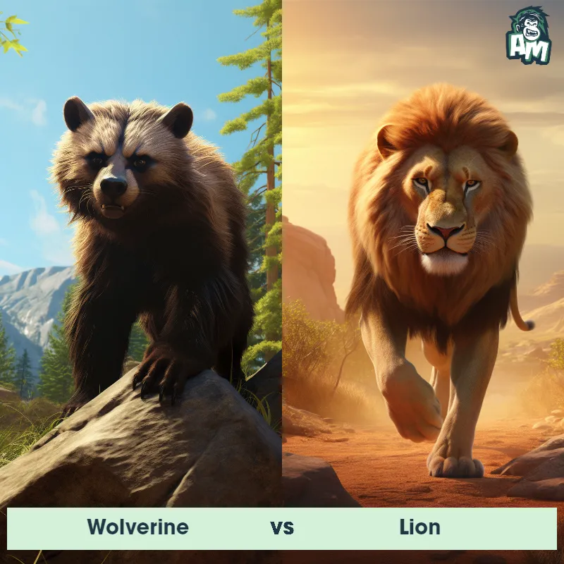 Wolverine vs Lion - Animal Matchup