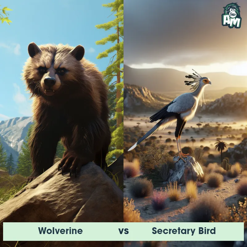 Wolverine vs Secretary Bird - Animal Matchup