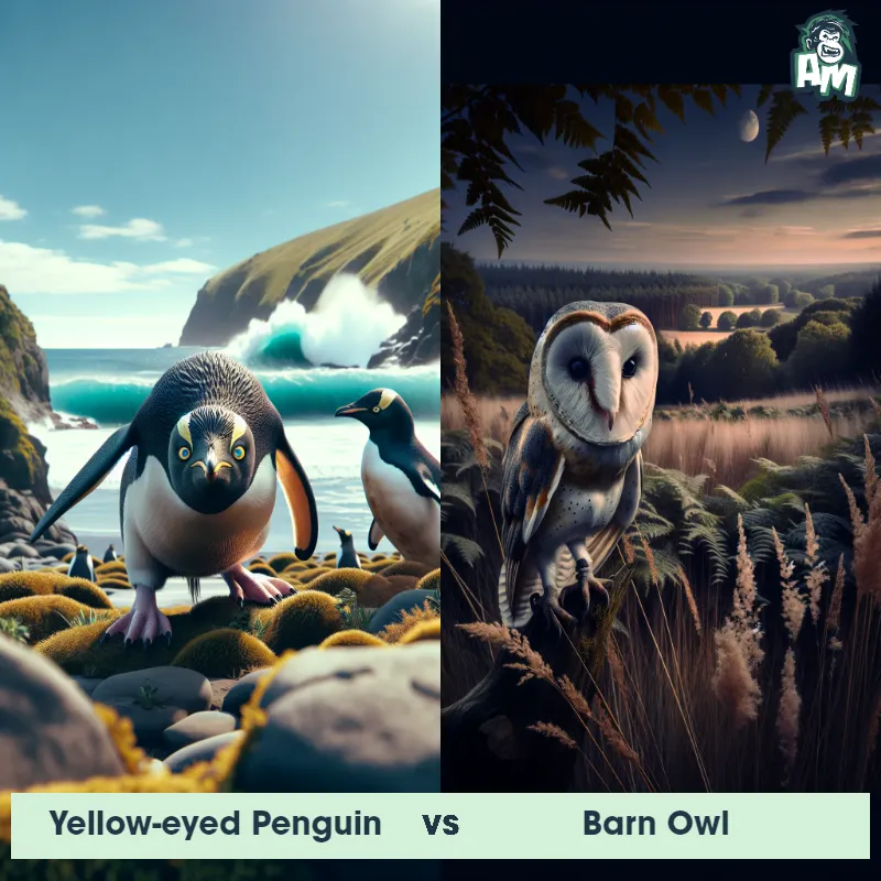 Yellow-eyed Penguin vs Barn Owl - Animal Matchup