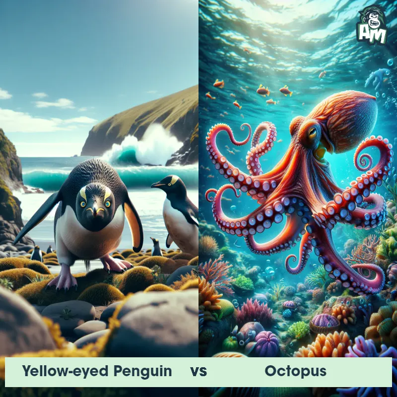 Yellow-eyed Penguin vs Octopus - Animal Matchup