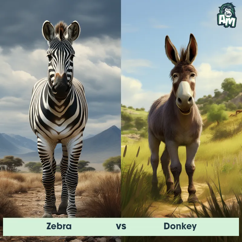 Zebra vs Donkey - Animal Matchup